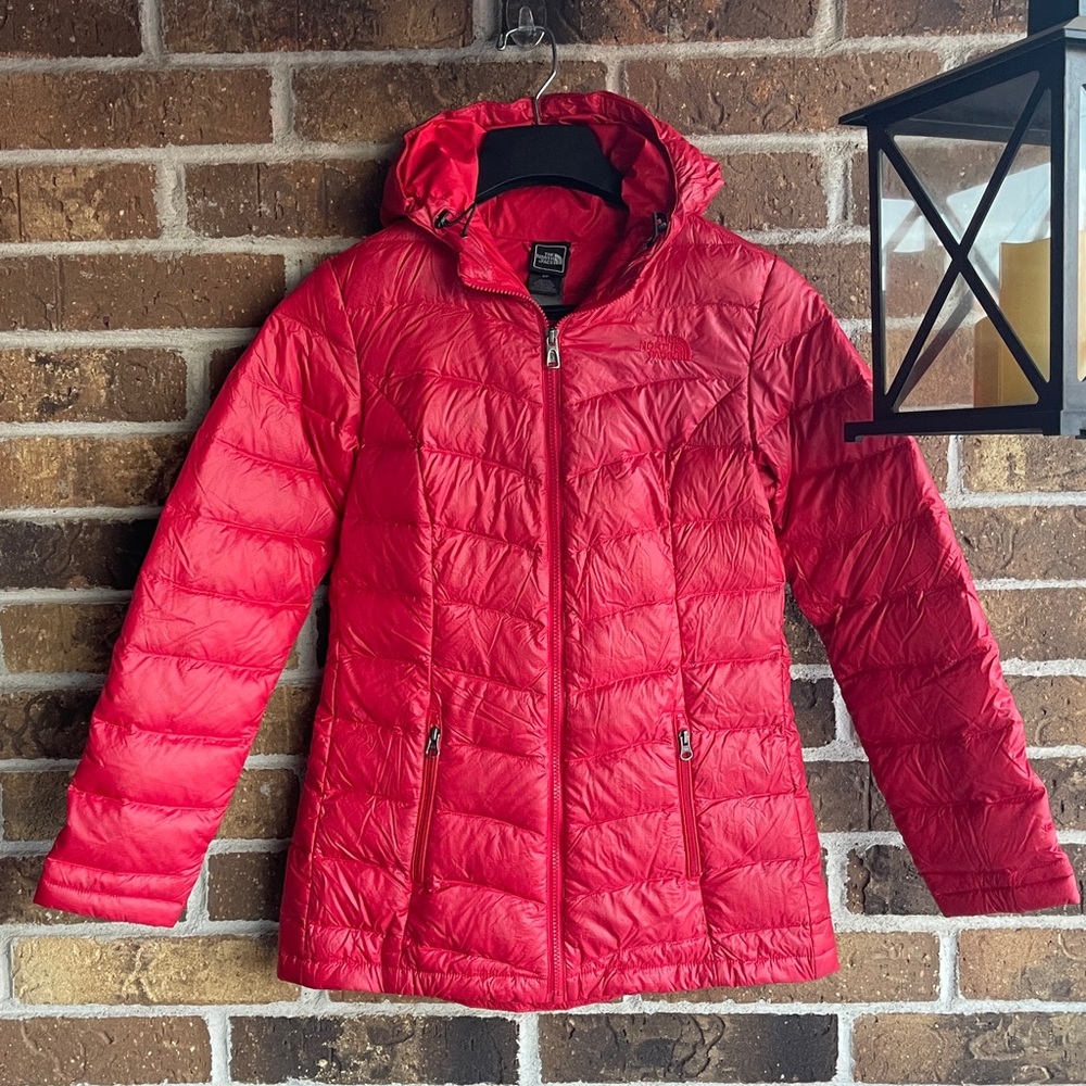 The North Face 550 Women's Cherry Red Puffer Jacket